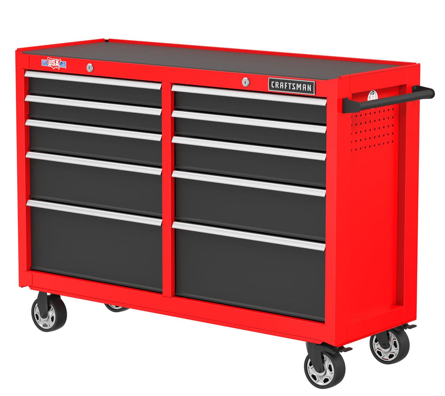 CRAFTSMAN 2000 Series 52-Inch 10-Drawer Steel Rolling Tool Cabinet - Red