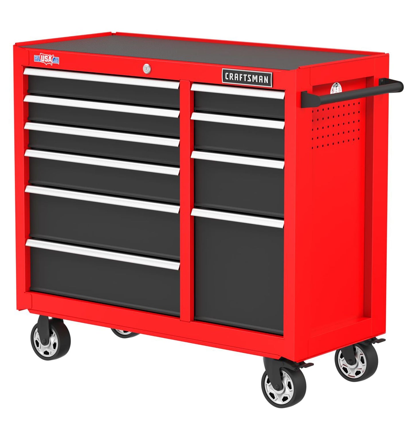 CRAFTSMAN 2000 Series 41-Inch 10-Drawer Steel Rolling Tool Cabinet - Red
