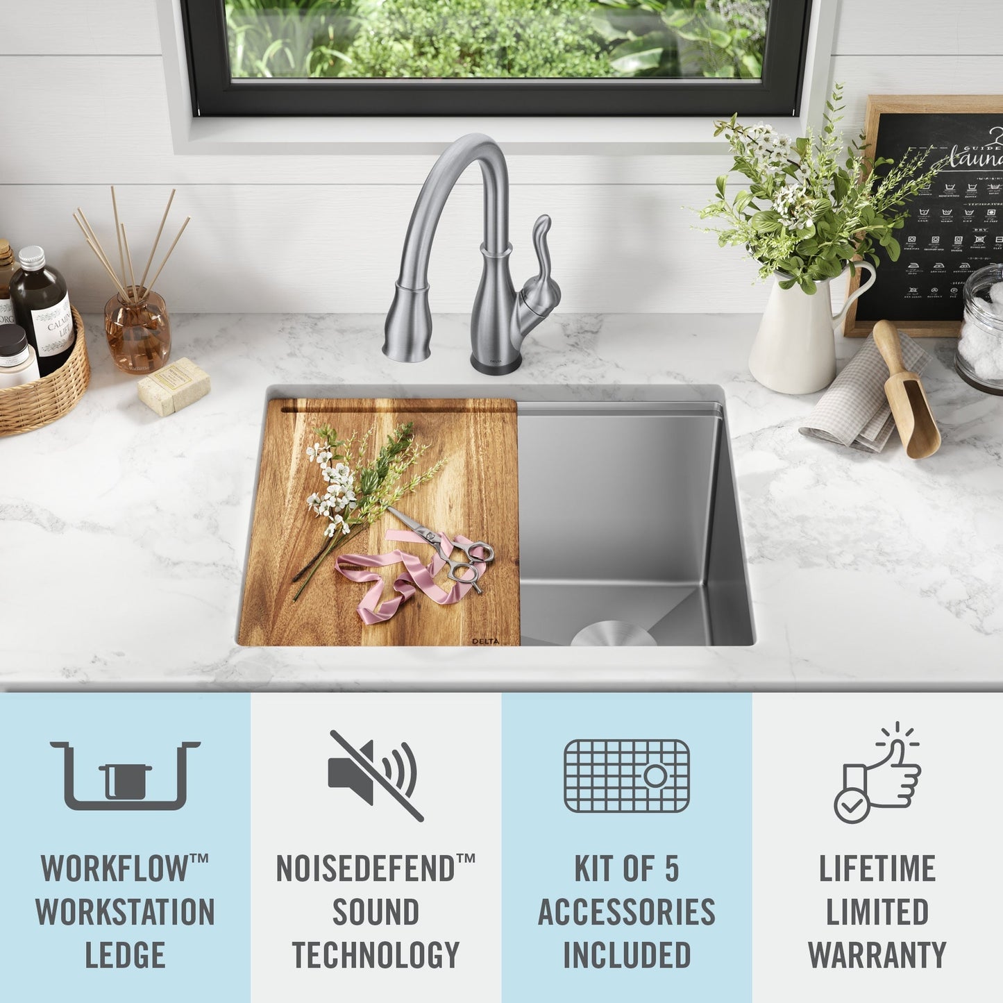 Delta Stainless Steel Undermount Laundry Sink with Drain