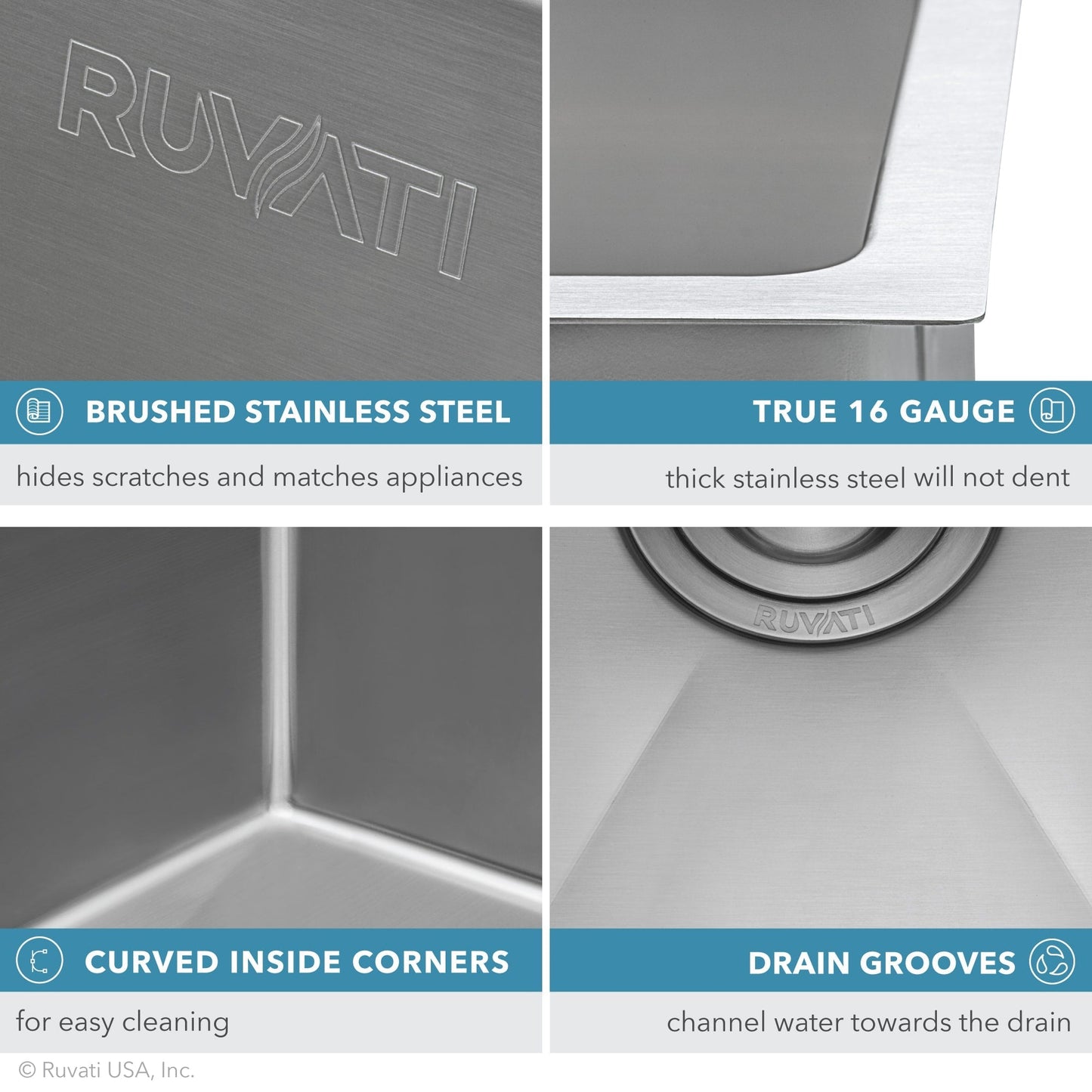 Ruvati 23-in x 18-in Stainless Steel Undermount Laundry Sink
