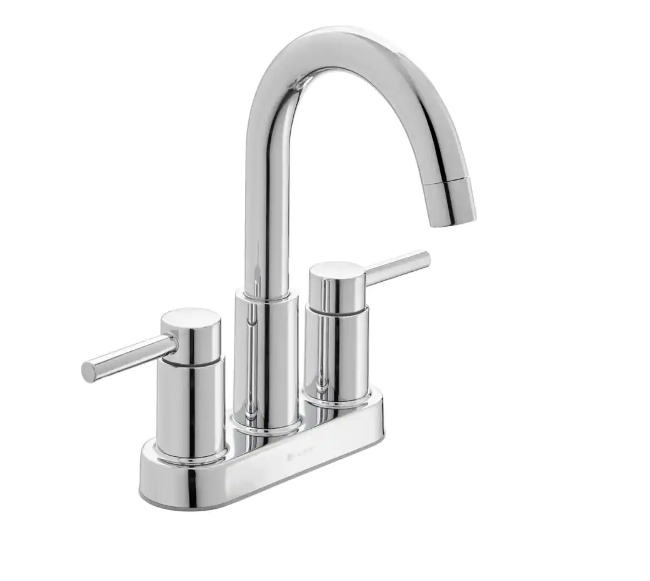 Dorind 4 in. Centerset Double Handle High-Arc Bathroom Faucet in Chrome
