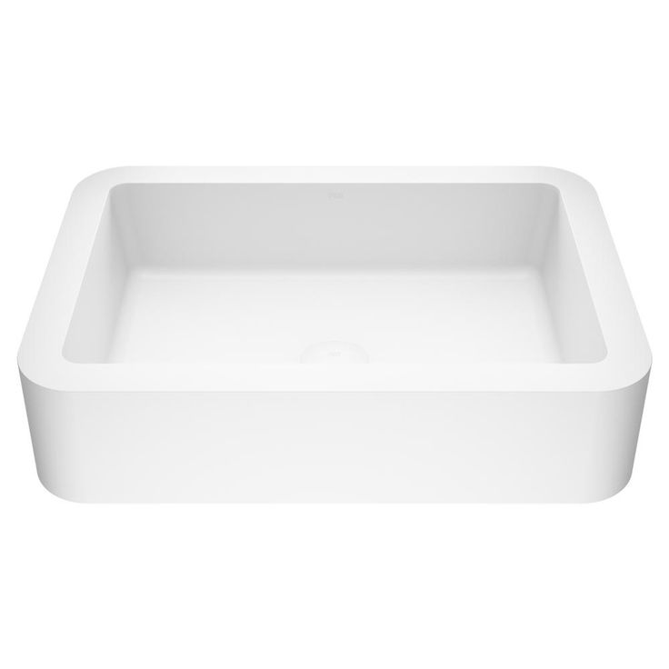 VIGO Petunia Handmade Matte Stone Rectangle Vessel Bathroom Sink in Matte White
