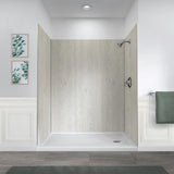 Jetcoat 32 in. x 60 in. x 78 in. 5-Piece Easy-up Adhesive Alcove Shower Surround in White Subway - Super Arbor