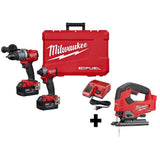 M18 FUEL 18-Volt Lithium-Ion Brushless Cordless Hammer Drill and Impact Driver Combo Kit (2-Tool) with Free HACKZALL - Super Arbor