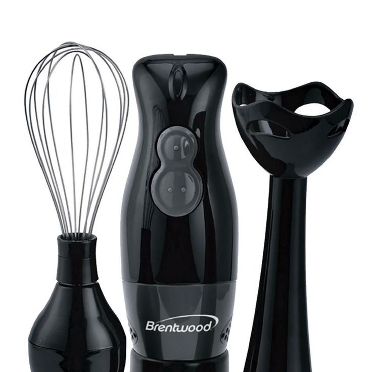 2-Speed Black Hand Mixer Blender and Food Processor with Balloon Whisk