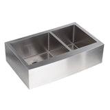 Farmhouse Apron Front Undermount 16-Gauge Stainless Steel 33 in. 60/40 Double Bowl Kitchen Sink with Grids and Drains