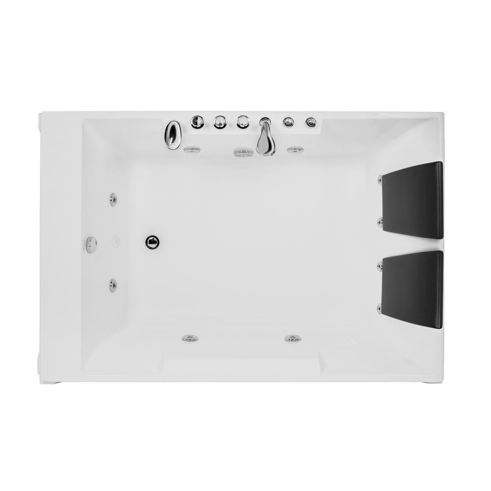72 in. Acrylic Flatbottom Whirlpool Bathtub in White - Super Arbor