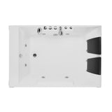 72 in. Acrylic Flatbottom Whirlpool Bathtub in White - Super Arbor