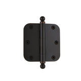 Nostalgic Warehouse 3.5 in. Antique Pewter Ball Tip Residential Hinge with 5/8 in. Radius Corners - Super Arbor