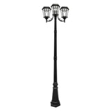Victorian Bulb Series 3-Head Black Integrated LED Outdoor Solar Lamp Post with the GS Solar LED Light Bulb