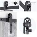 8Ft Sliding Barn Door Hardware Kit Set Antique Style Single Closet Wood Track System Black