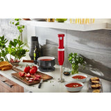 Cordless Variable Speed Passion Red Hand Blender with Chopper and Whisk attachment