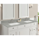 73 in. W x 22 in. D x 0.75 in. H Quartz Vanity Top in Earth Gray with White Basins - Super Arbor