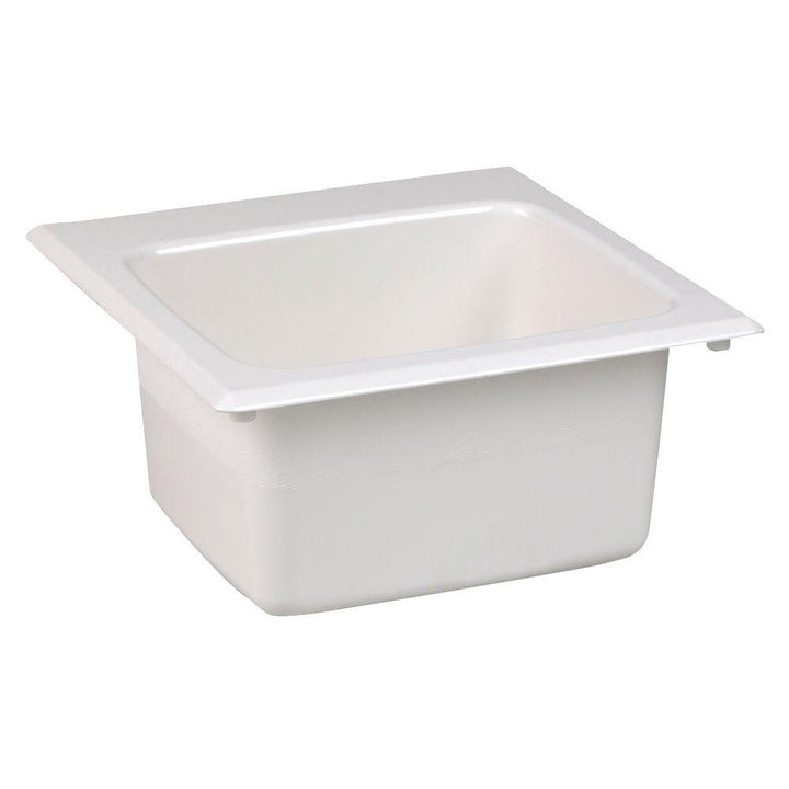 15 in. x 15 in. Fiberglass Self-Rimming Bar Sink in White - Super Arbor