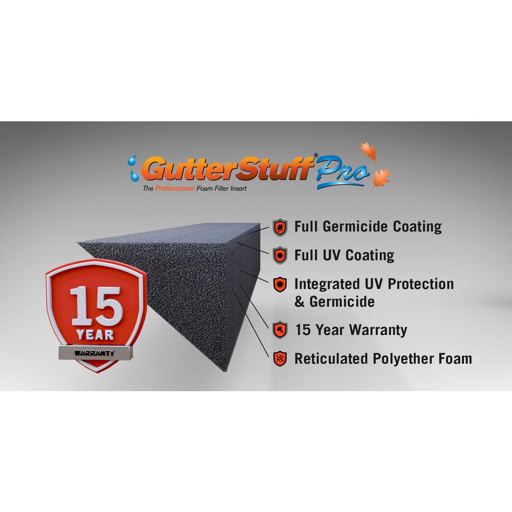 Pro 4 ft. Foam Filter Plastic Gutter Guard for 4 in. K-Style (48-Pack) - Super Arbor