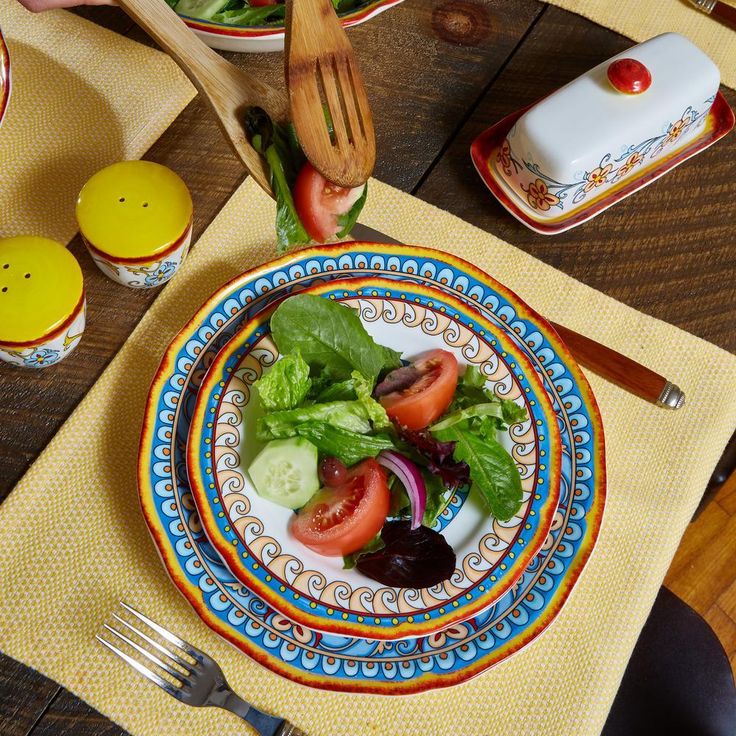 Duomo 16-Piece Patterned Multicolor/Italian Design Stoneware Dinnerware Set (Service for 4)