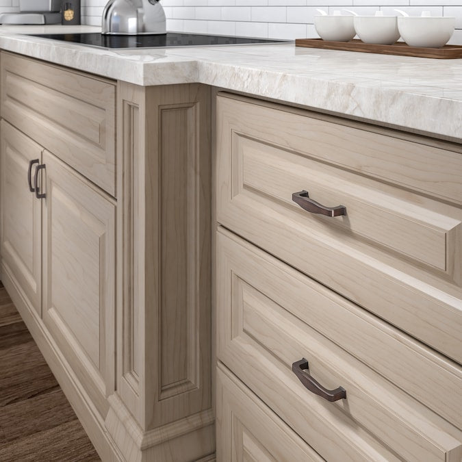 Richelieu Charlemagne 3-in (76mm) Center to Center Brushed Oil-Rubbed Bronze Rectangular Handle Drawer Pull