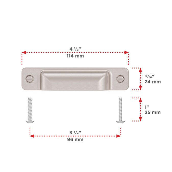 Richelieu Torino (128mm) Center to Center Rectangular Cup Drawer Pull