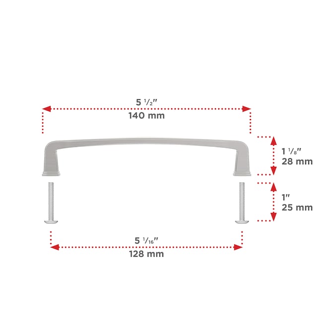 Richelieu Charlemagne (128mm) Center to Center Rectangular Handle Drawer Pull