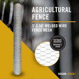 Nuvo Iron 50-Ft x 3-Ft Galvanized Welded Wire Fence, 1-In Mesh