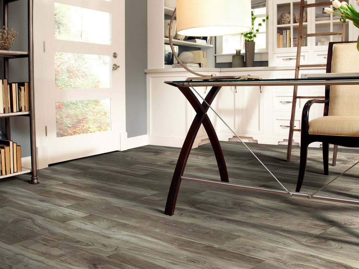Shaw Downtown Beale Street Brown 8-mil x 6-in W x 48-in L Waterproof Glue Down Luxury Vinyl Plank Flooring (53.63-sq ft/ Carton)