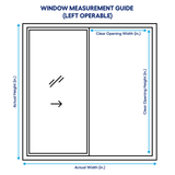 JELD-WEN FiniShield V-4500 47-1/2-in x 35-1/2-in x 3-in Jamb Left-Operable Black Exterior/White Interior Vinyl Sliding Window, Full Screen Included