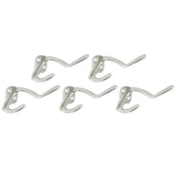 3 in. Satin Nickel Double Hat and Coat Hook (5 per Pack)