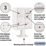 3400 Horizontal Series 7-Compartment 1-Parcel Locker Pedestal Mount Mailbox - Super Arbor