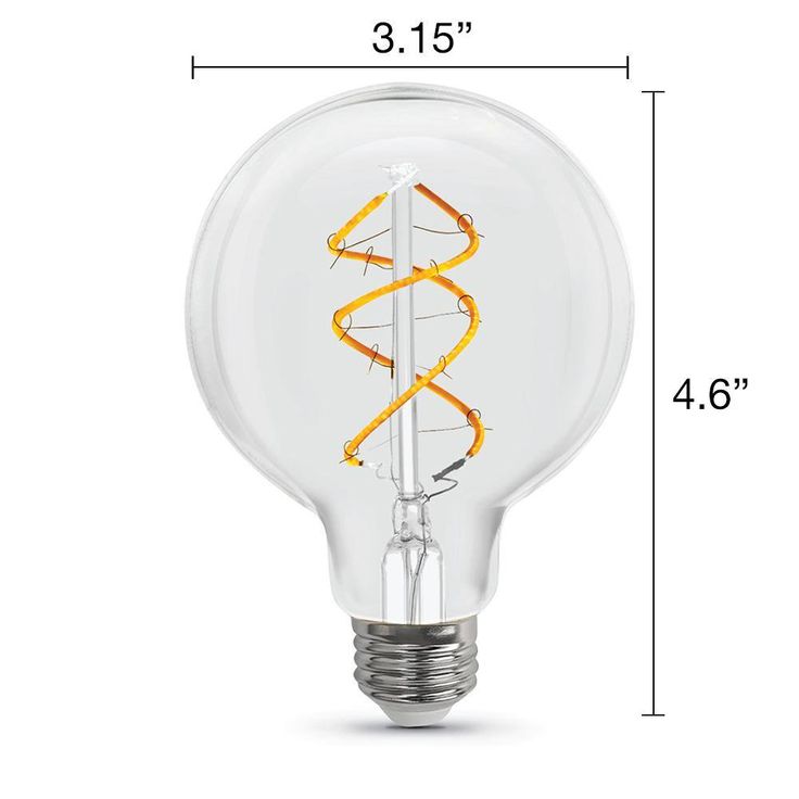Feit Electric 40-Watt Equivalent G25 Dimmable Clear Glass Vintage Edison LED Light Bulb with Spiral Filament Warm White (1-Bulb)