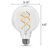 Feit Electric 40-Watt Equivalent G25 Dimmable Clear Glass Vintage Edison LED Light Bulb with Spiral Filament Warm White (1-Bulb)