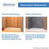 DreamLine SlimLine 42 in x 36 in Single-Threshold Shower Pan Base, Black, Center Drain