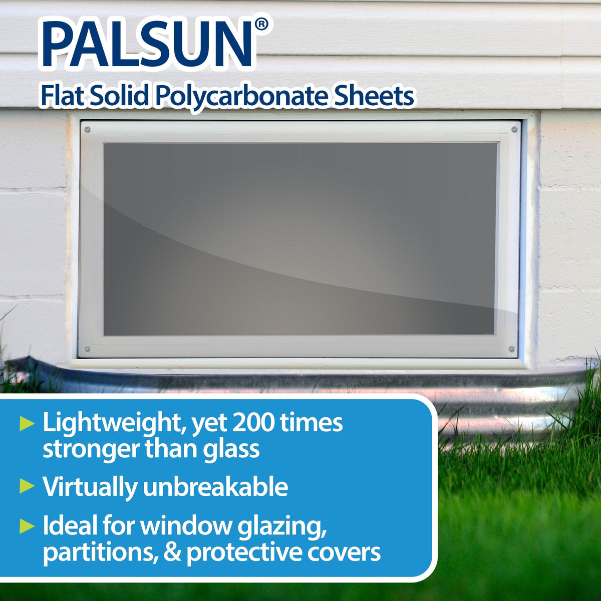 PALSUN 4-ft x 8-ft Corrugated Solar Grey Polycarbonate Roof Panel