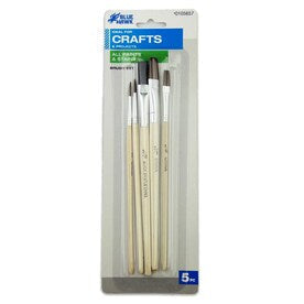 Blue Hawk 5-Pack Natural Bristle Round 0.375-in Paint Brush Set - Super Arbor