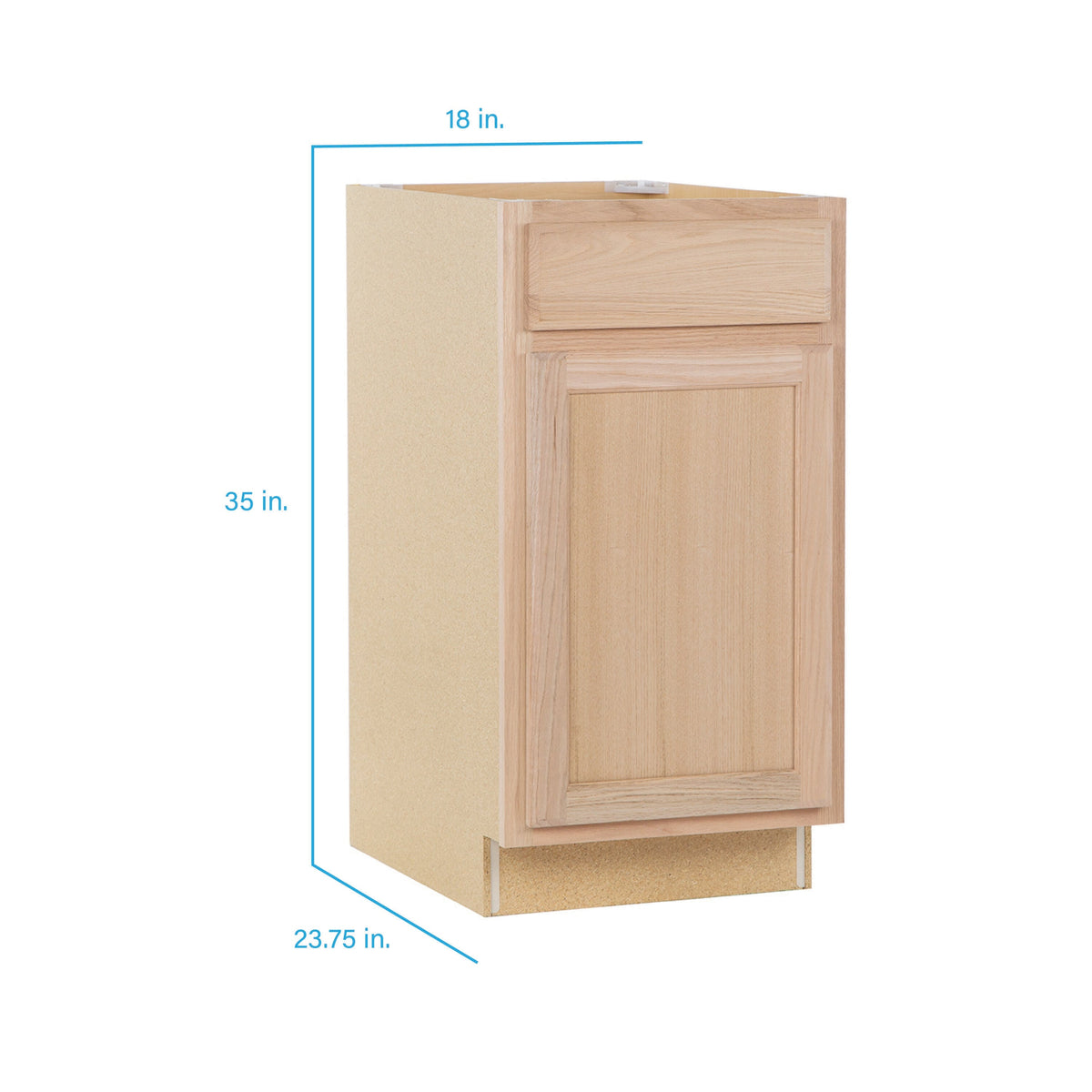 Project Source Oak Brook 18-in W x 35-in H x 23.75-in D Unfinished Door and Drawer Base Cabinet