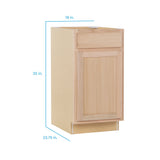 Project Source Oak Brook 18-in W x 35-in H x 23.75-in D Unfinished Door and Drawer Base Cabinet