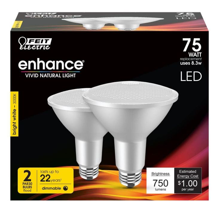 Feit Electric 75-Watt Equivalent PAR30 Dimmable CEC Title 24 Compliant LED ENERGY STAR 90+ CRI Flood Light Bulb, Bright White (8-Pack)