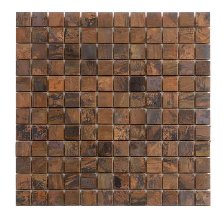 Apollo Tile Avant Garde Bronze 12-in x 12-in Matte Metal Patterned Mosaic Wall Tile product image
