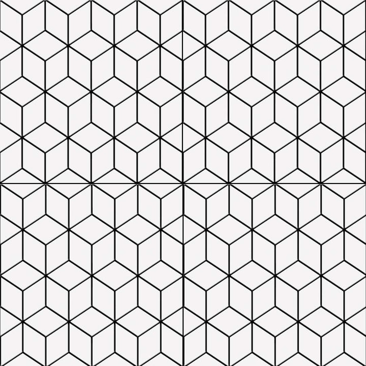 The Tile Life Winifred Black 10-in x 10-in Glossy Porcelain Encaustic Floor and Wall Tile product image