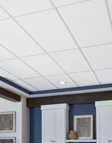 Armstrong Ceilings 48-in x 24-in Yuma White Drop Acoustic Ceiling Tiles, 8-Pack (15/16-in Grid)