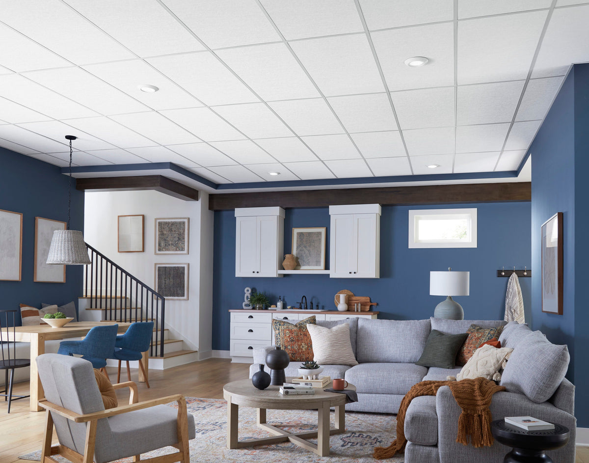 Armstrong Ceilings 48-in x 24-in Yuma White Drop Acoustic Ceiling Tiles, 8-Pack (15/16-in Grid)