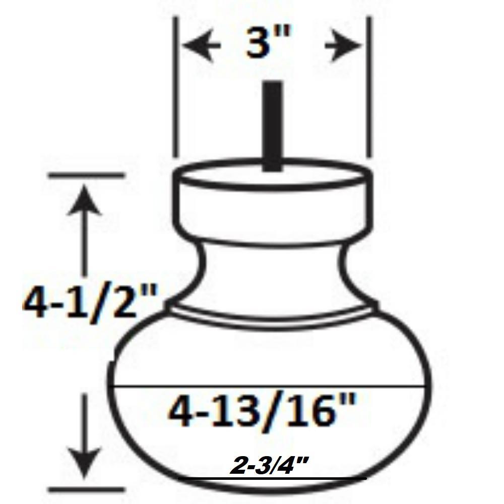 4-1/2 in. x 4-13/16 in. Unfinished Solid Hardwood Round Bun Foot - Super Arbor