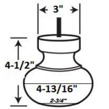 4-1/2 in. x 4-13/16 in. Unfinished Solid Hardwood Round Bun Foot - Super Arbor
