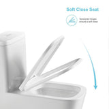 Round Bowl One-Piece Dual Flush 1.28 GPF/0.88 GPF High Efficiency Skirted All-in-One Toilet in White Seat Included - Super Arbor
