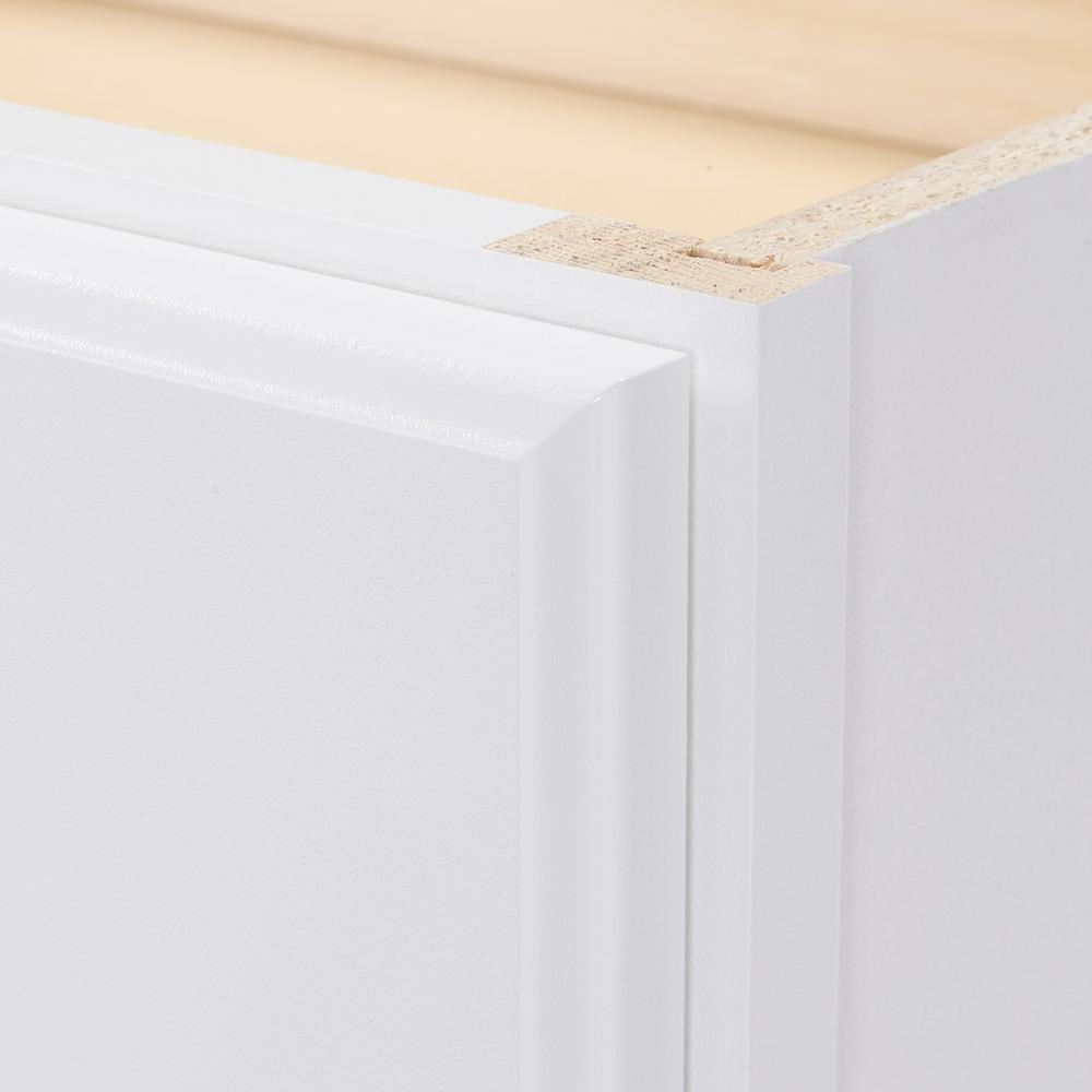 Hampton Assembled 36x34.5x24 in. Base Kitchen Cabinet with Ball-Bearing Drawer Glides in Satin White