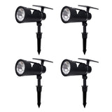 Solar 3.7-Volt Black LED Spotlight with Multi-Function Flashlight (4-Pack)