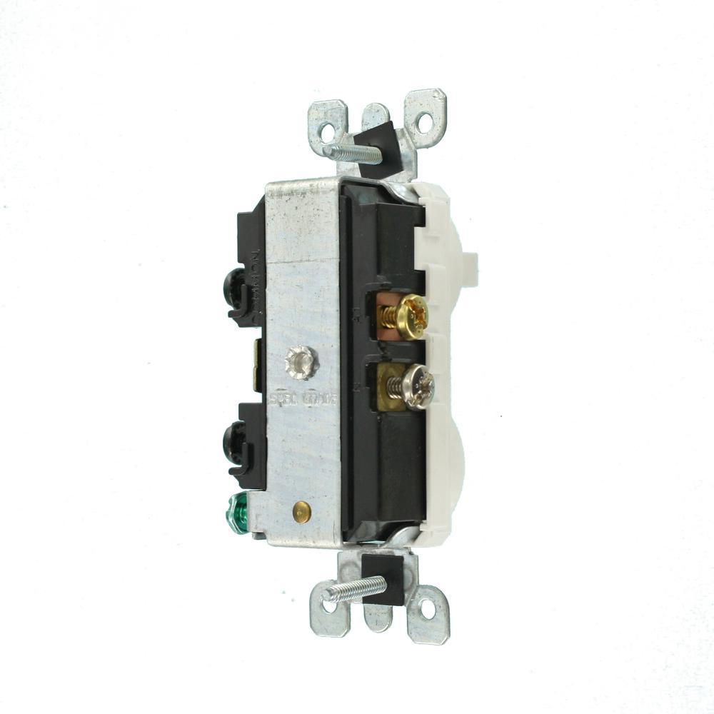 15 Amp Tamper-Resistant Combination Switch and Outlet, White - Super Arbor