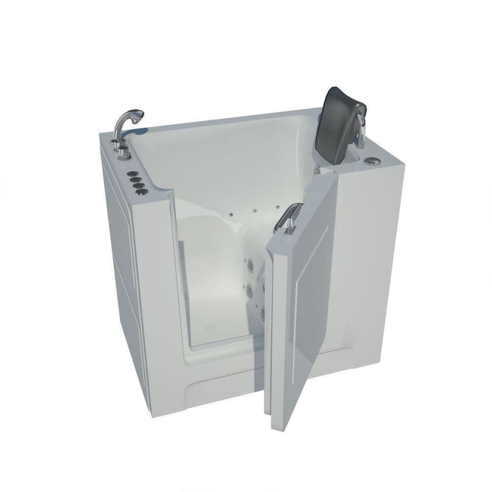 Nova Heated 5 ft. Walk-In Air and Whirlpool Jetted Tub in White with Chrome Trim - Super Arbor
