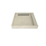 WonderFall Trench 48 in. x 48 in. Single Threshold Shower Base with Right Drain and Tileable Trench Grate - Super Arbor