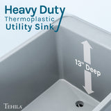 Cambridge Resources 17.75-in Freestanding Utility Tub with Drain & Faucet
