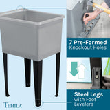 Cambridge Resources 17.75-in Freestanding Utility Tub with Drain & Faucet